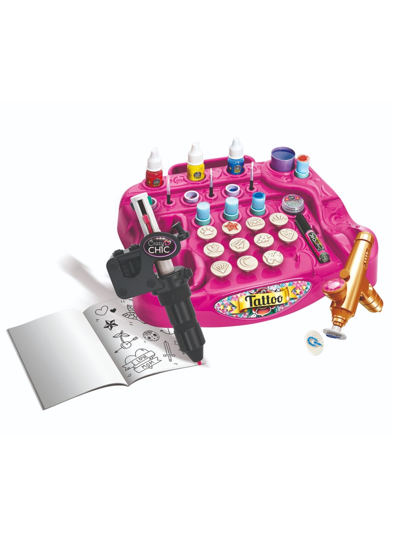 Clementoni Clementoni Crazy Chic  Tattoo Studio | Tattoo Kit | Skin-Safe & Non-Toxic | Do it Youself | Pretend Play | Arts & Crafts | Temporary Body Art | Easy to Apply | Develops Fine Motor Skills & Creativity | Colorful and Customizable | Fashionable | Perfect Gift for Tattoo and Fashion Lovers!  - Image 2