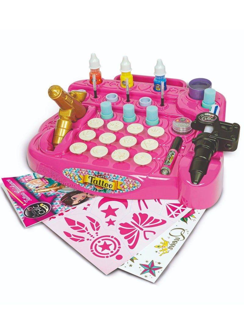 Clementoni Clementoni Crazy Chic  Tattoo Studio | Tattoo Kit | Skin-Safe & Non-Toxic | Do it Youself | Pretend Play | Arts & Crafts | Temporary Body Art | Easy to Apply | Develops Fine Motor Skills & Creativity | Colorful and Customizable | Fashionable | Perfect Gift for Tattoo and Fashion Lovers!  - Image 3