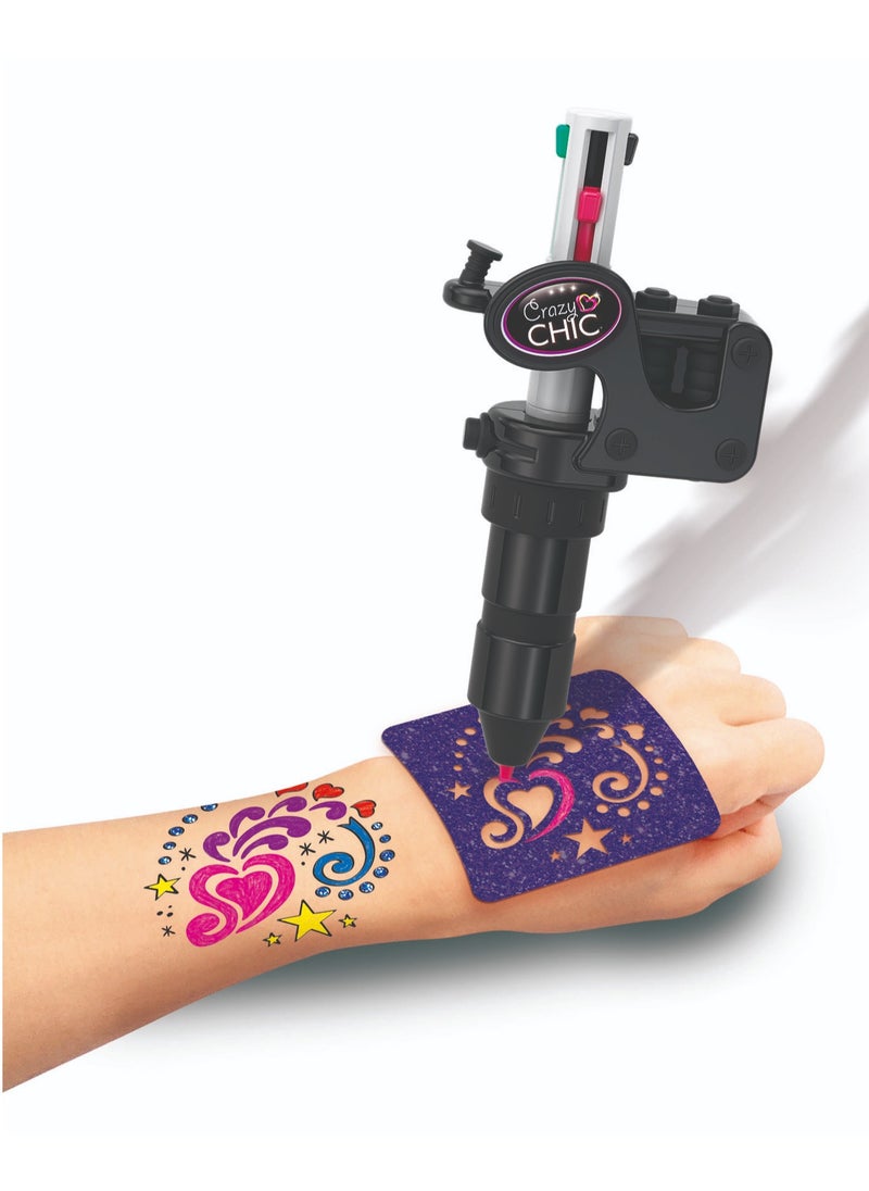 Clementoni Clementoni Crazy Chic  Tattoo Studio | Tattoo Kit | Skin-Safe & Non-Toxic | Do it Youself | Pretend Play | Arts & Crafts | Temporary Body Art | Easy to Apply | Develops Fine Motor Skills & Creativity | Colorful and Customizable | Fashionable | Perfect Gift for Tattoo and Fashion Lovers!  - Image 4