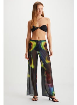 GRIMELANGE Arista Women's Summer Tulle Blue - Yellow Pants  - Image 1