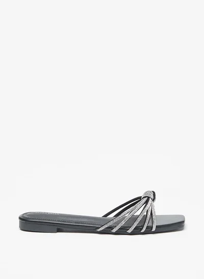 فلورا بيلا من شو إكسبرس Women's Embellished Slip-On Sandals With Knot Detail Ramadan Collection