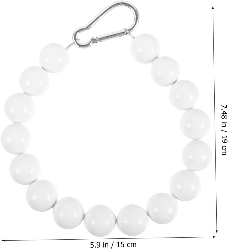 Windproof Beaded Flagpole Retainer Ring Stainless Steel PVC Soft Rope Guide with White Beads Easy Hand Installation Secure Flag Attachment for Outdoor Flagpoles - Image 3
