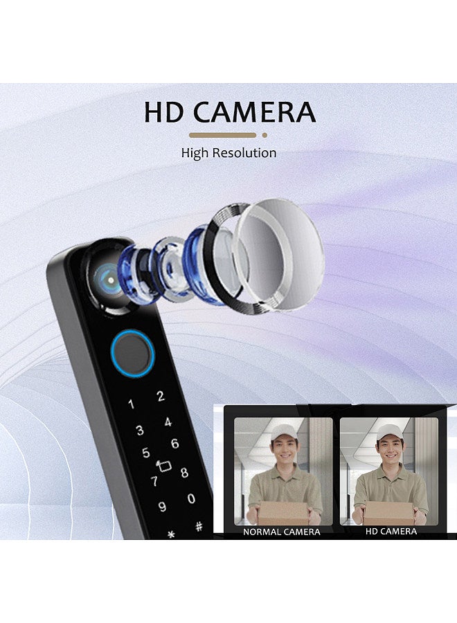 WAFU Wafu Smart Lock with Camera Keyless Entry Door Lock Handle Ultra-thin Stainless Steel Biometric Door Lock Tuya App Remote Operation WiFi Smart Lock  - Image 5