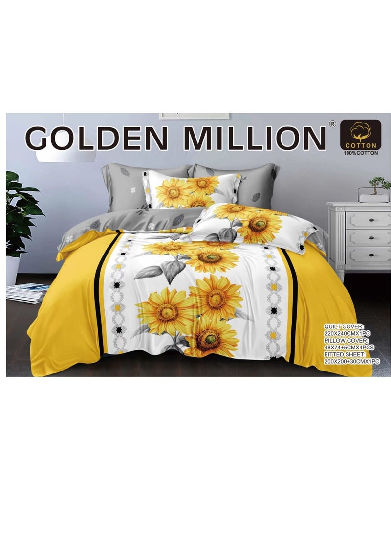 Gerenic Duvet covers 6pcs set ,Pillows set, Washable Breathable Duvet Cover Set, Ultra Soft simple design 