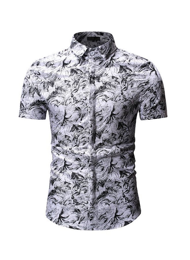 NIBEMINENT Printed Casual Wear Shirts Black/White - Image 1