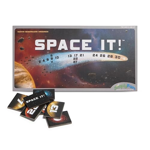 SimplyFun Space It Educational Kids Game Math Game for Kids Focused on Skip Sequencing 25 Players Ages 8 Up - Image 1