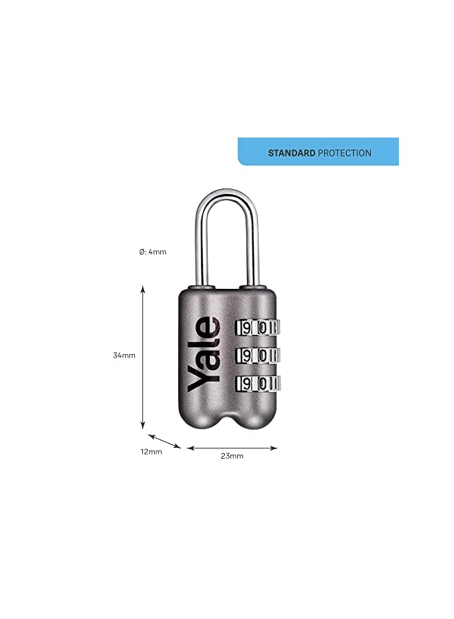 ييل قفل سفر 23 ملم رمادي Yp2 Series Yp2/23/128/1G - Image 2