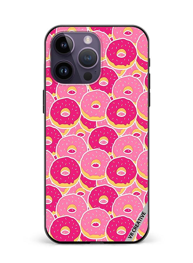 VR CREATIVE Protective Case Cover For Apple iPhone 16 Pro Max Pink Donuts Design Multicolour