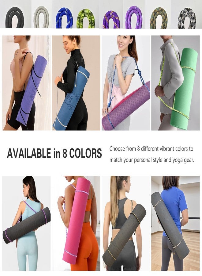 DAOSUN Yoga Mat Strap - 8MM Adjustable Paracord Carrier for Carrying Yoga Mats, Camping Pads & Blankets, Lightweight & Stylish - Perfect Mat Holder for Studio, Home & Travel (Strap Only, Gray) - Image 2