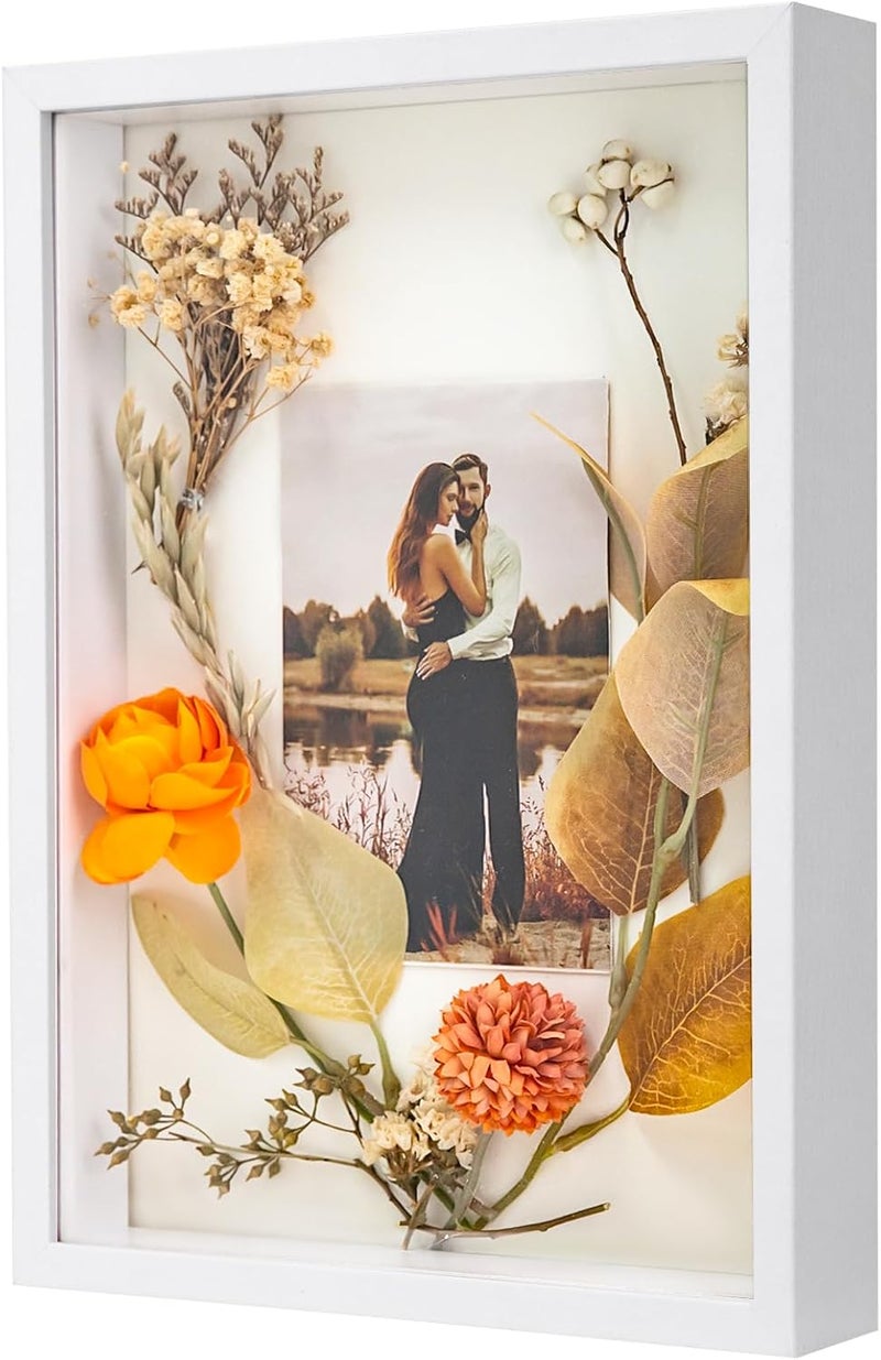 WISYOK A4 Box Frame, Shadow Box Frame, Box Frames for Crafts 3D Deep 3cm, Deep Pictures Frame White, Medal Display Frame for Photos, Artworks, Memory Tickets - Image 1