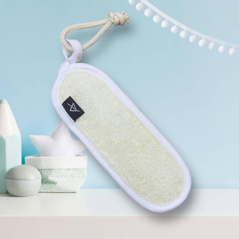 4A Natural Baby Bath Loofah 100% Cotton Face - Double Face Loofah with Inner Lining
