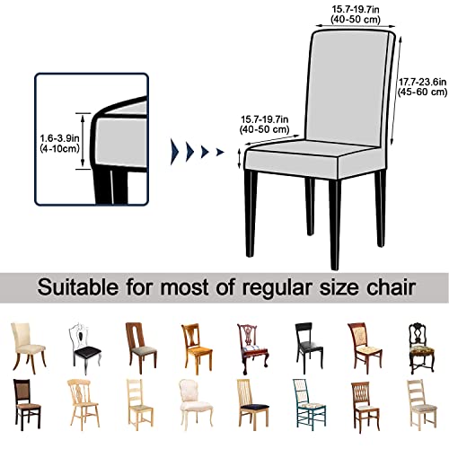 Keyroal Dining Room Chair Covers Set of 4, Stretch Printed Parsons Chair Slipcovers Spandex Removable Washable Kitchen Chair Protector Cover for Dining Room, Hotel, Ceremony(Black) - Image 5