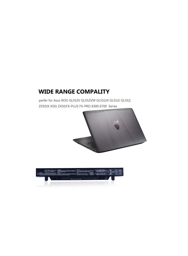Terabyte 48Wh 14.4V A41N1424 Laptop Battery for Asus ROG GL552VW GL552JX GL552J GL552 ZX50 GL552V ZX50JX ZX50J ZX50VW ZX50V GL552JW GL552VX X55LM2H GL552VW-DH71 GL552VW-DH74 FX-Plus FX-PRO Series - Image 3