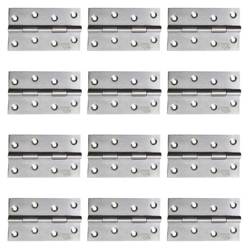 Atlantic Atlantic Door Butt Hinges 5 inch x 114 x 12 Gauge25 mm Thickness Stainless Steel Satin matt Finish Pack of 12 Piece  - Image 1