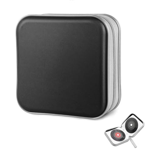 squishy CD Cover Pouch, 40 Capacity Disc Holder for Music Collectors and DJs, Compact DVD Case for Organizing Home Media Collections, Storage Solution for CDs and DVDs, Black - Image 1