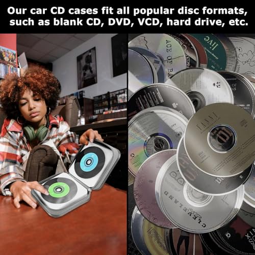 squishy CD Cover Pouch, 40 Capacity Disc Holder for Music Collectors and DJs, Compact DVD Case for Organizing Home Media Collections, Storage Solution for CDs and DVDs, Black - Image 4