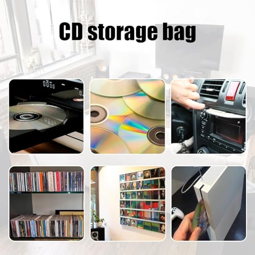 squishy CD Cover Pouch, 40 Capacity Disc Holder for Music Collectors and DJs, Compact DVD Case for Organizing Home Media Collections, Storage Solution for CDs and DVDs, Black - Image 5