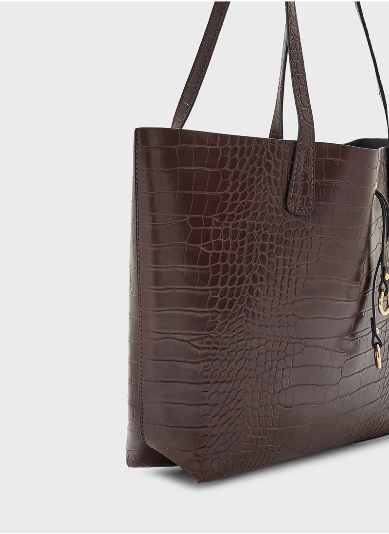 ELLA 2 In 1 Croc Tote Bag With Crossbody