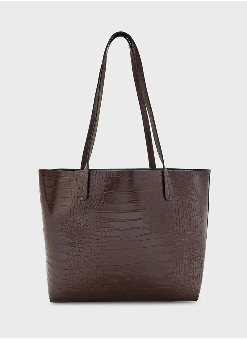 ELLA 2 In 1 Croc Tote Bag With Crossbody