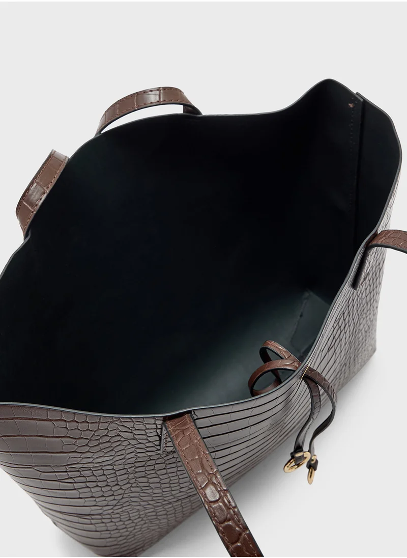 ELLA 2 In 1 Croc Tote Bag With Crossbody