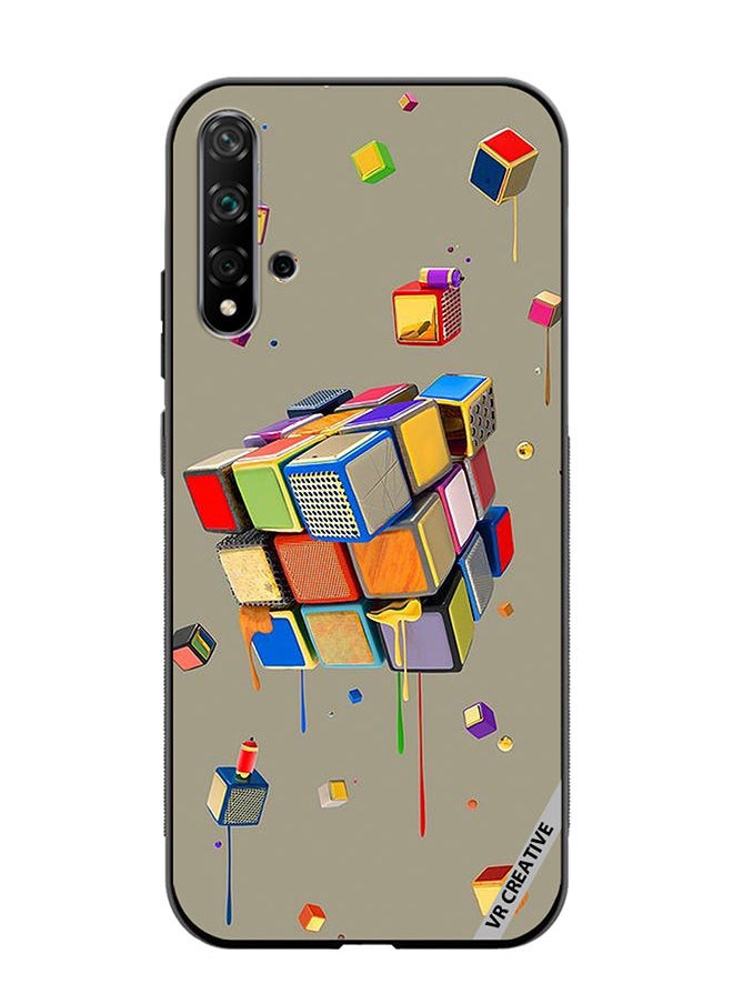 Protective Case Cover For Huawei Nova 5T Dice Design Multicolour