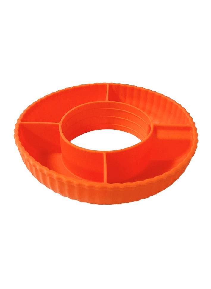 Raxoom For Stanley Quencher 40oz Tumbler With Handle Snack Tray Silicone Reusable Snack Container(Orange) - Image 1