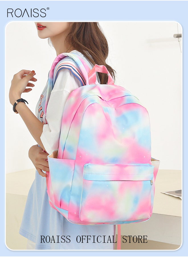 roaiss 3-Piece Set New School Bag Elementary School/Junior High School/High School/Student Bag College Student Backpack Casual Cute Girl  - Image 3