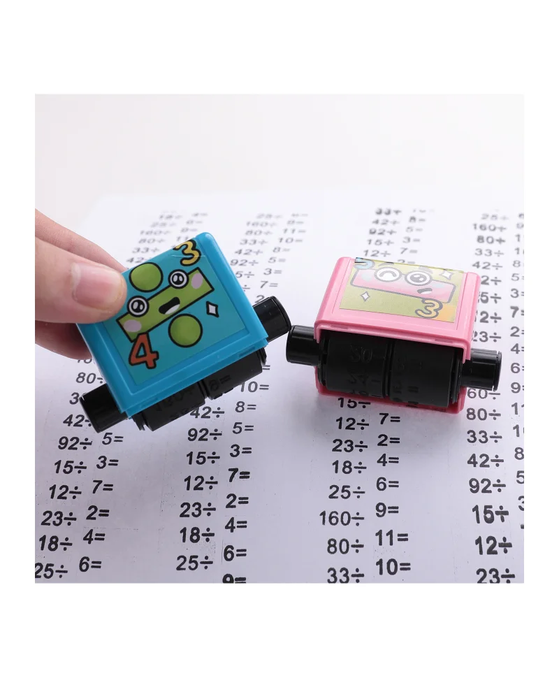 فاب اند فانكي Fab N Funky Math Roller Stamp, Division and Subtraction Problems Tool for Kids, Quick-Dry Ink, Fun Preschool Educational, 3 Years+ - 6 Pieces
