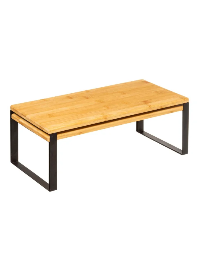Five Simply Smart 2-Piece Nera Nesting Bamboo Kitchen Shelves Brown and Black 15.5 x 19.5 x 40 cm 179698