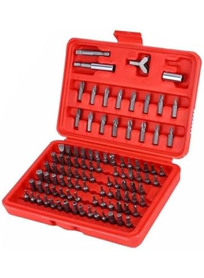 100 قطعة مجموعة رؤوس مفك من سبائك الفاناديوم والكروم، فيليبس أمان، مفكات مسطحة، سداسية، وثلاثية الأجنحة - Image 2