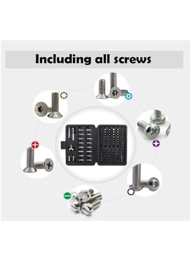 100 قطعة مجموعة رؤوس مفك من سبائك الفاناديوم والكروم، فيليبس أمان، مفكات مسطحة، سداسية، وثلاثية الأجنحة - Image 5