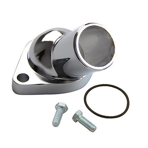 CarBole 50 Degree Chrome Plated 2660 Water Neck Thermostat Housing Fits for Chevy Small Big Block for Chevy (WTN1006) - Image 1