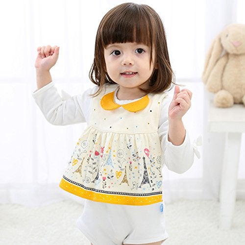 GZMM 3-Pack Baby Girl's Bibs Dress Infant Toddler waterproof Burp Cloths With Adjustable Snaps - Image 2