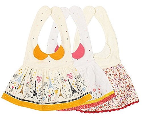 GZMM 3-Pack Baby Girl's Bibs Dress Infant Toddler waterproof Burp Cloths With Adjustable Snaps - Image 5