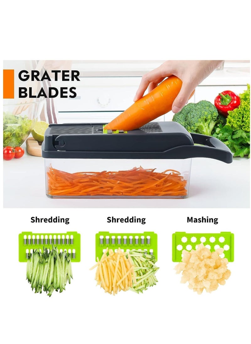 Raxoom Vegetable Chopper, Pro Onion Chopper, 14 in 1Multifunctional Food Chopper, Kitchen Vegetable Slicer Dicer Cutter,Veggie Chopper With 8 Blades,Carrot and Garlic Chopper With Container - Image 3