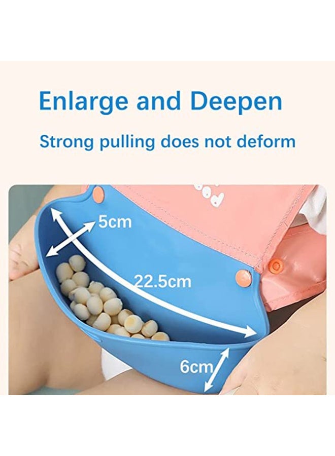 MiniMe Waterproof Silicone Bib | 6–24 Months | Pink & Blue | 100% Food-Grade Silicone | Waterproof & Easy Wear & Adjustable Snaps & Ergonomic Catch Pocket & Eco-Friendly & Reusable & Dishwasher Safe - Image 5