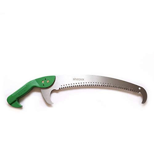 Sharpex Heavy Duty Pruning Hand Saw | Curved Blade Hand Saw | Comfort Handle | Designed for Single-Hand Use | Perfect for Trimming Trees, Plants, Shrubs, Wood, and More (Green) - Image 1