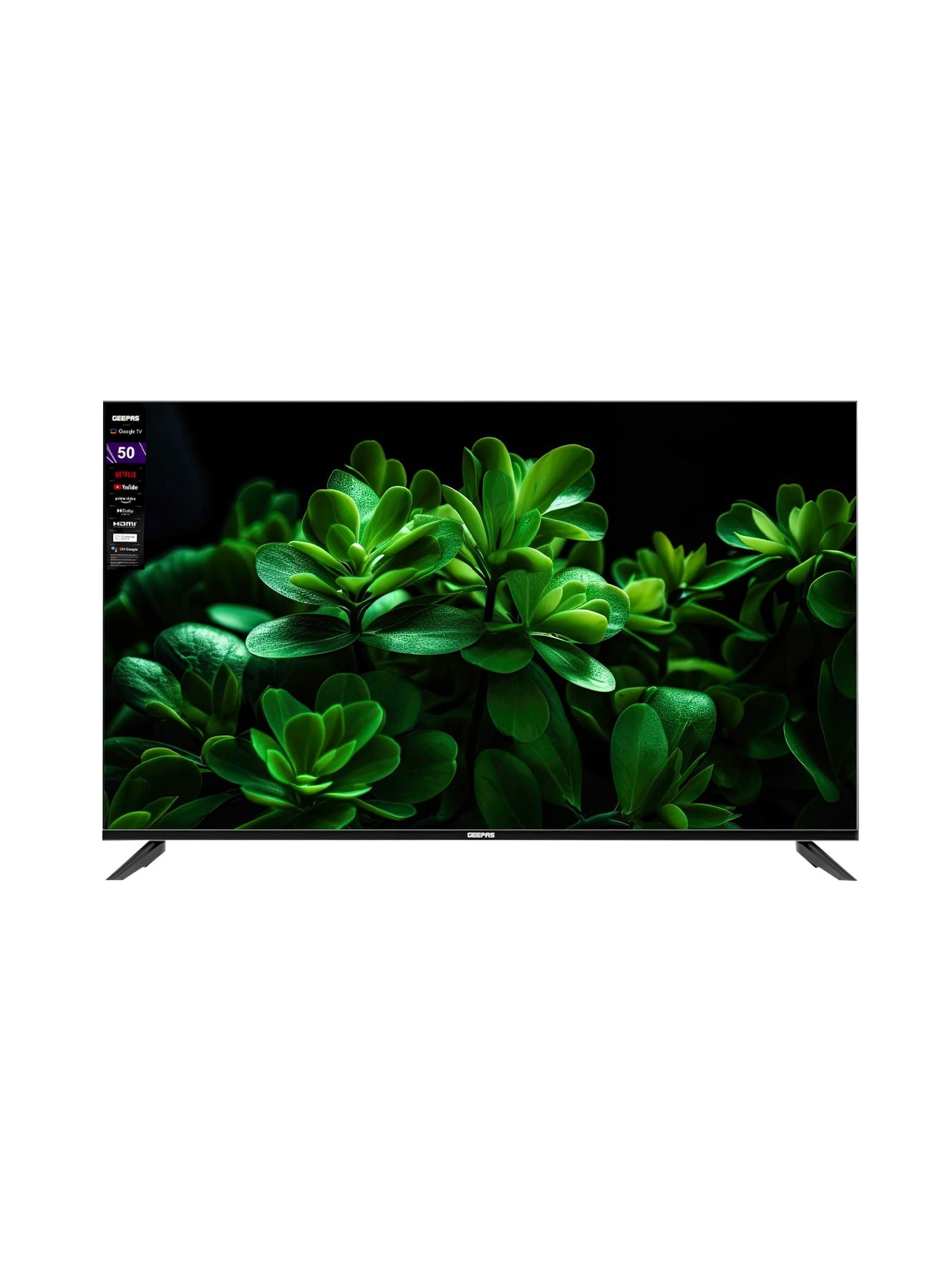 50" Google TV- GLED5006SGXHD | Dolby Audio, Ultra HD LED TV, Built In Chromecast | With Remote Control, HDMI and USB Ports| Licensed Contents and Pre Installed Apps, Wi Fi and Screen Sharing