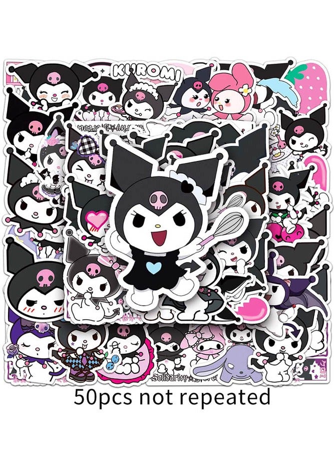 INSENSE 50 cartoon animation stickers, Sanrio Kuromi children's graffiti stickers, refrigerator helmet computer water bottle waterproof stickers - Image 4