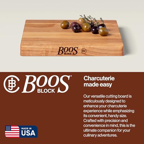 John Boos Chop-N-Slice Series Square Wooden Maple Cutting Board 10”x10” – 1” Thick, 4-lb Reversible Butcher Block with Eased Corners & Edge-Grain – Made in the USA - Image 5