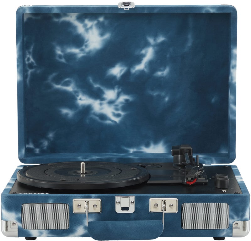 Crosley CR8005F-IN Cruiser Plus Vintage 3-Speed Bluetooth in/Out Suitcase Vinyl Record Player Turntable, Indigo - Image 1