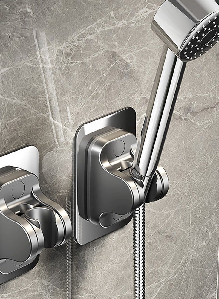 لا حفر قوي لاصق دش رأس حامل قابل للتعديل المحمولة الجدار جبل الحمام دش رف دش رأس قوس - Image 1