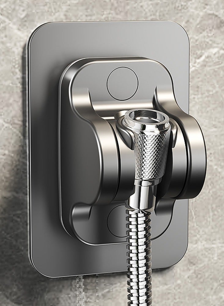 لا حفر قوي لاصق دش رأس حامل قابل للتعديل المحمولة الجدار جبل الحمام دش رف دش رأس قوس - Image 4