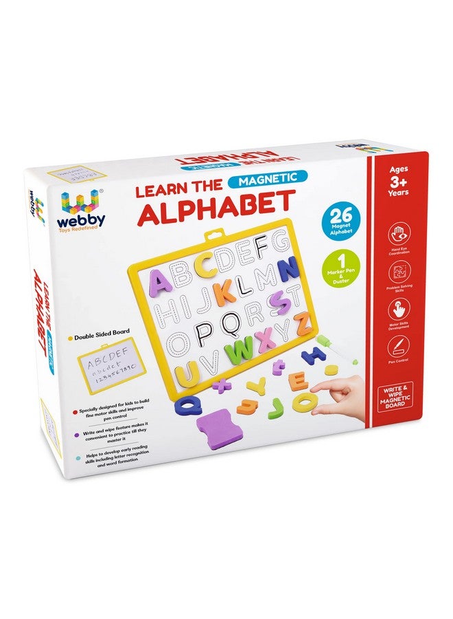 Webby Magnetic Alphabets and Numbers with Double sided Board | Best Educational Birthday Gift Pack for Boys & Girls | Montessori Educational Toys for Pre-School Kids Toy 3 to 8 Years - Image 2
