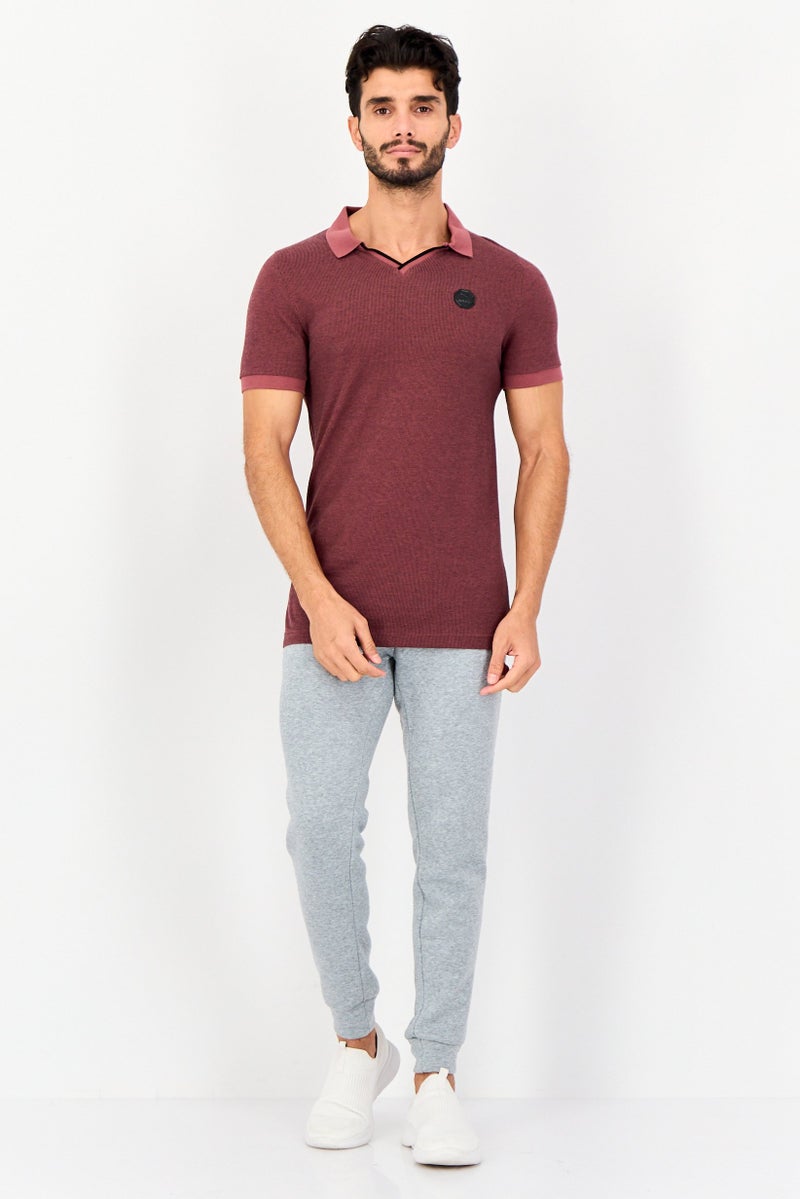 PUMA One8 Men Slim Fit Brand Logo Short Sleeves Outdoor Polo Shirt, Maroon - Image 4