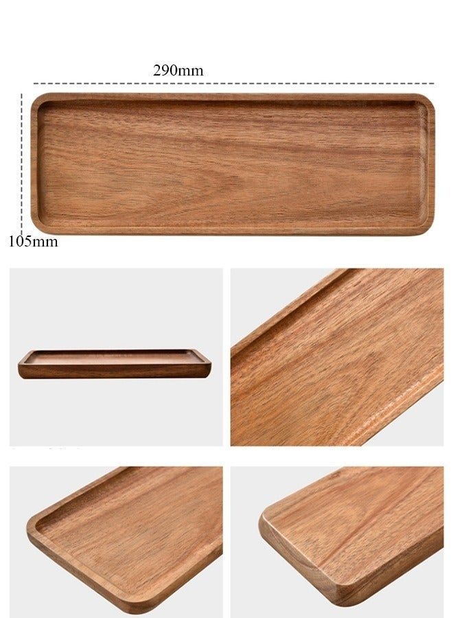 Coffee Wooden Serving Tray for Tea and Snacks Multi-purpose Serving Dish - Image 3
