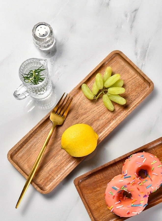 Coffee Wooden Serving Tray for Tea and Snacks Multi-purpose Serving Dish - Image 2