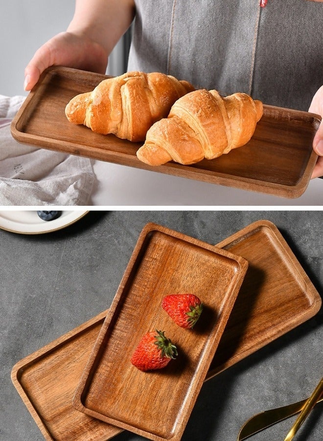 Coffee Wooden Serving Tray for Tea and Snacks Multi-purpose Serving Dish - Image 4