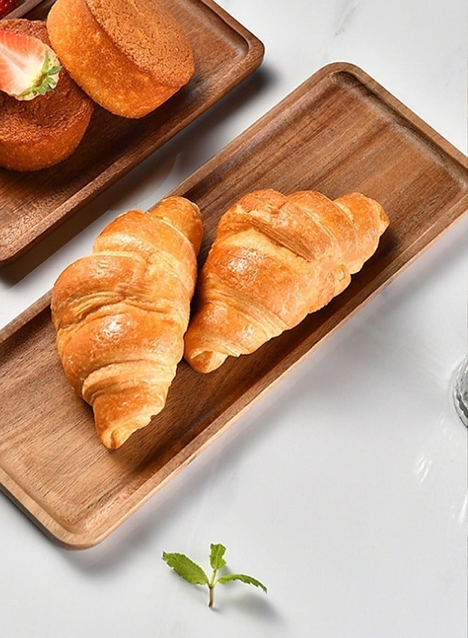 Coffee Wooden Serving Tray for Tea and Snacks Multi-purpose Serving Dish - Image 1