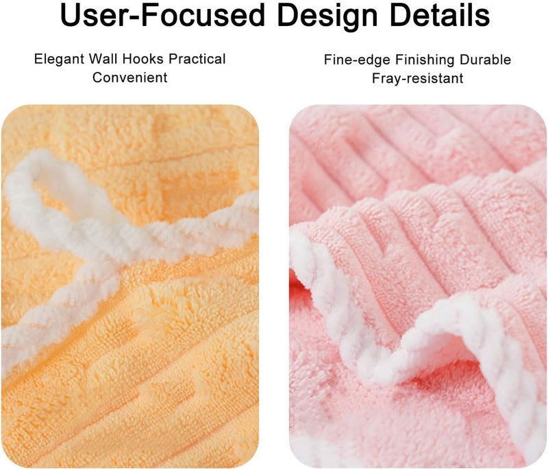 Bedvcaty Bathroom Towels Set - 3 Pack - 14 x 29 Inches Lightweight Small Extra-Absorbent Face Cloths and Soft Stripe Fingertip Towel for Bathroom, Guest Room, Children (Grey+Blue+Pink) - Image 3